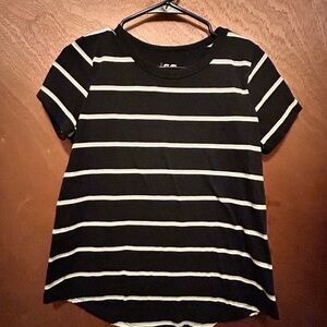 SALE SO Black and White Striped Top
